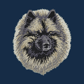 Keeshond Embroidered Men's Denim Shirt