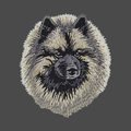 Keeshond Embroidered Men's Fleece Jacket