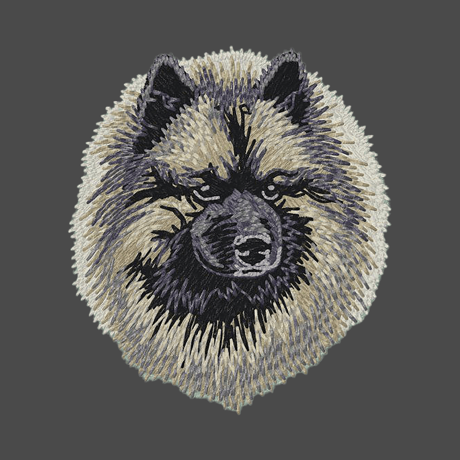 Keeshond Embroidered Men's Fleece Jacket