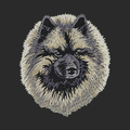 Keeshond Embroidered Wearable Blanket