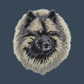 Keeshond Embroidered Women's Denim Shirt