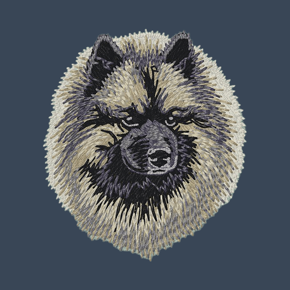 Keeshond Embroidered Women's Denim Shirt