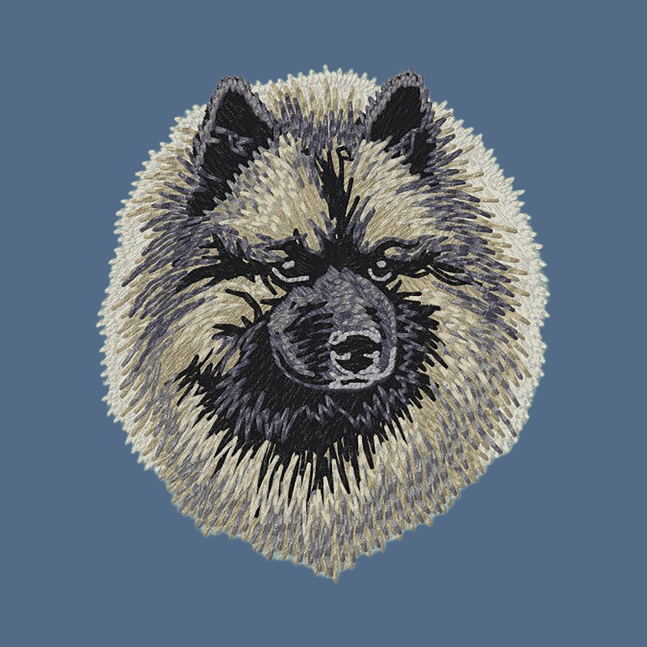 Keeshond Embroidered Women's Denim Shirt