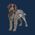 Wirehaired Pointing Griffon Embroidered Men's Denim Shirt