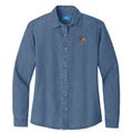 Wirehaired Pointing Griffon Embroidered Women's Denim Shirt