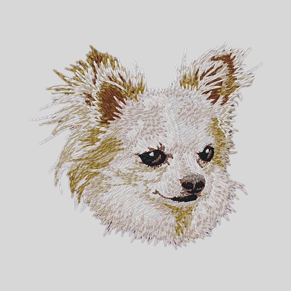 Chihuahua Embroidered Mock Neck Sweatshirt