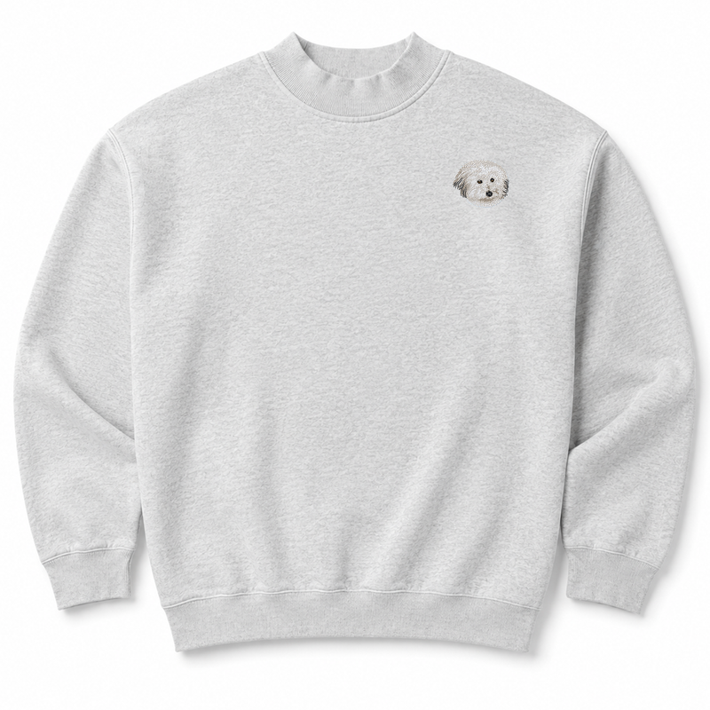 Coton de Tulear Embroidered Mock Neck Sweatshirt