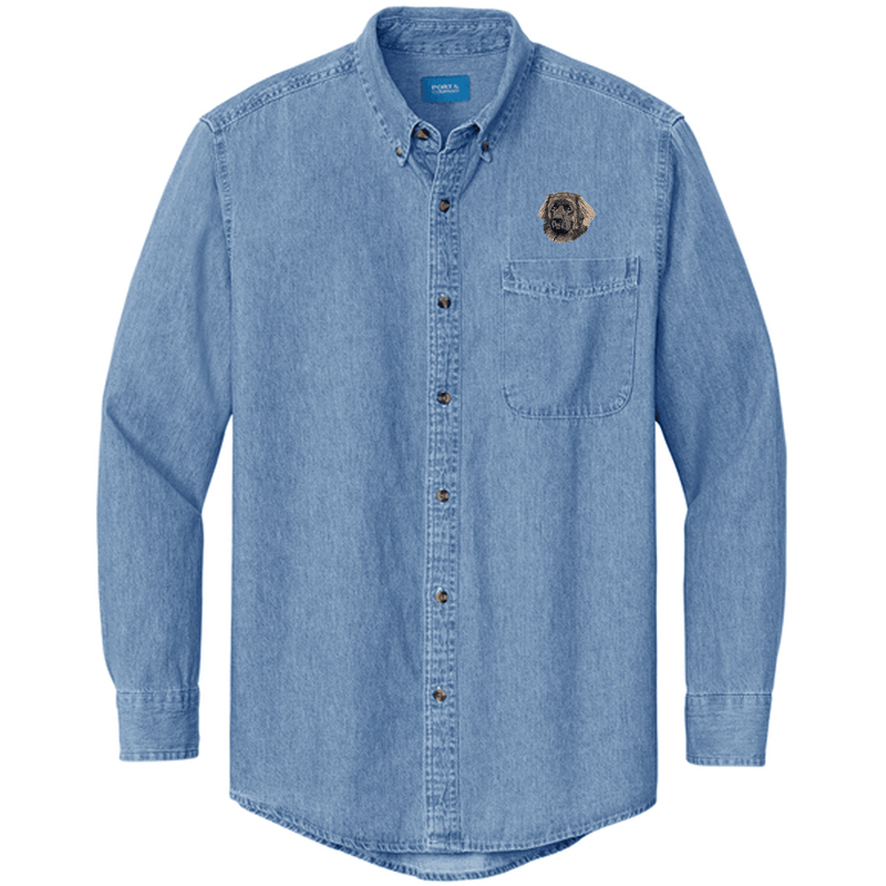 Leonberger Embroidered Men's Denim Shirt