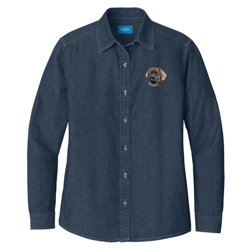 Leonberger Embroidered Women's Denim Shirt