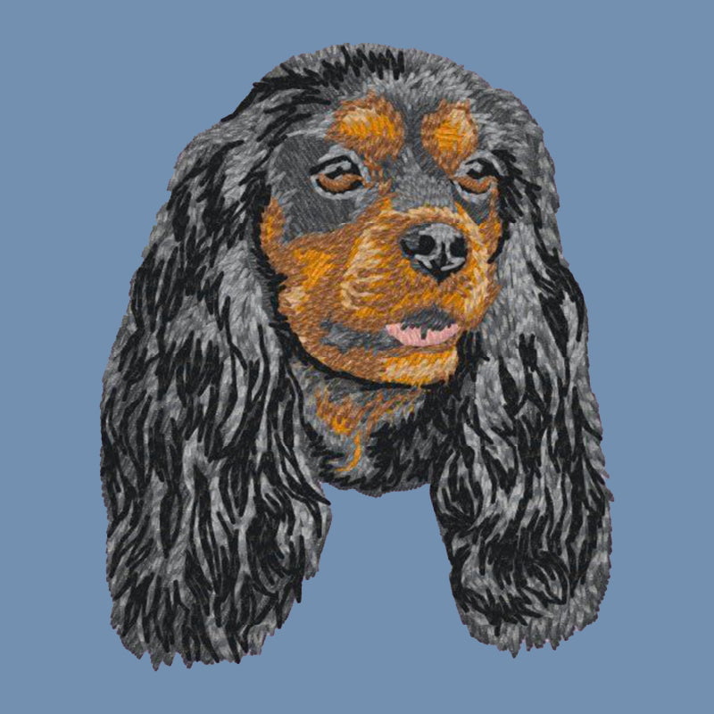 Cavalier King Charles Spaniel Embroidered Men's Denim Shirt