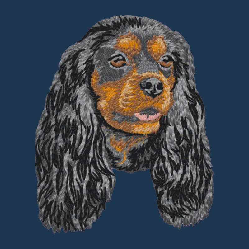 Cavalier King Charles Spaniel Embroidered Men's Denim Shirt