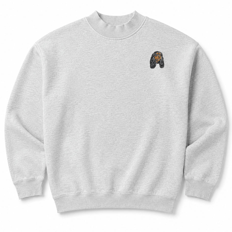 Cavalier King Charles Spaniel Embroidered Mock Neck Sweatshirt