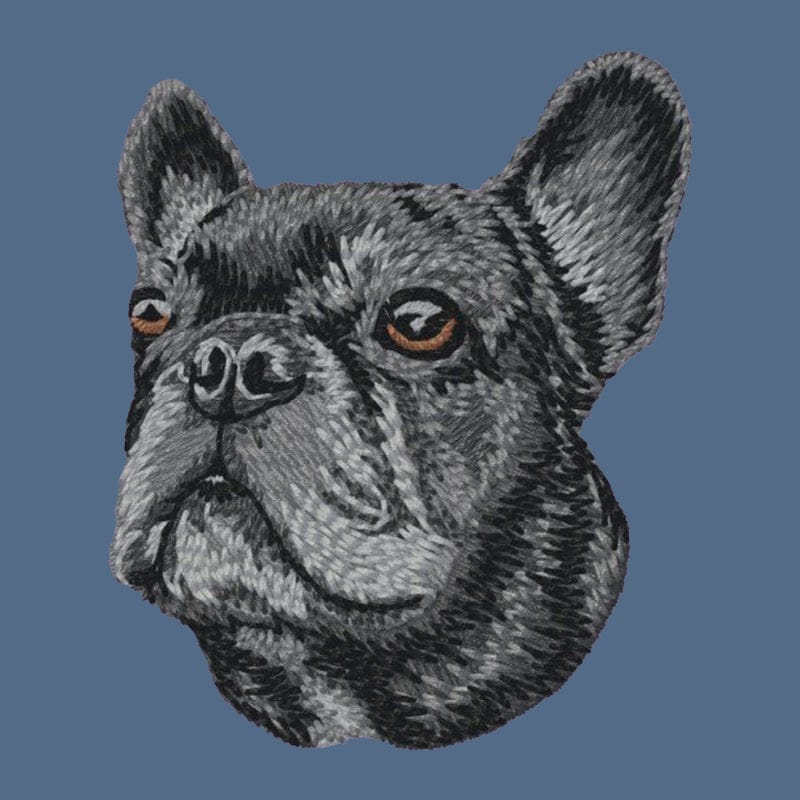 French Bulldog Embroidered Women's Denim Shirt