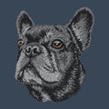 French Bulldog Embroidered Women's Denim Shirt