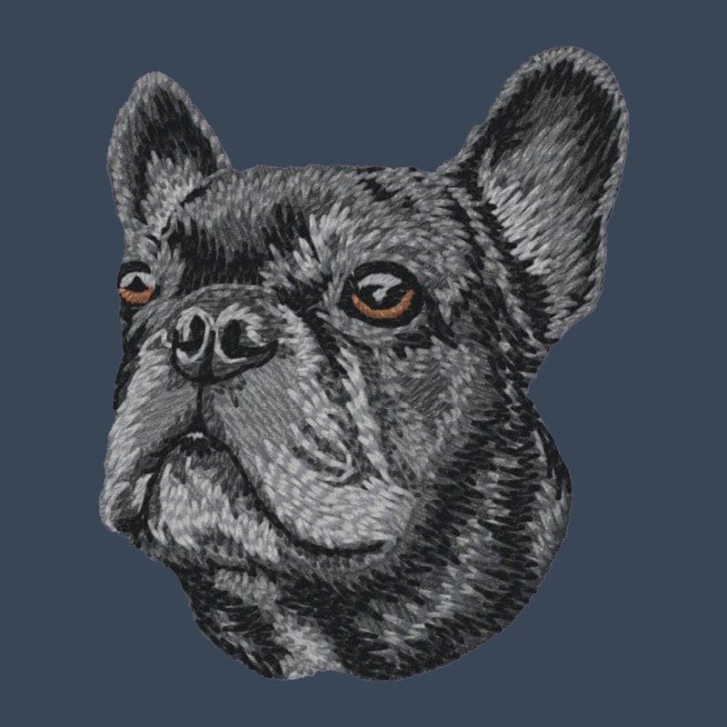 French Bulldog Embroidered Women's Denim Shirt