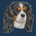 Cavalier King Charles Spaniel Embroidered Men's Denim Shirt