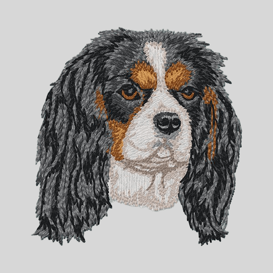 Cavalier King Charles Spaniel Embroidered Mock Neck Sweatshirt