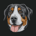 Greater Swiss Mountain Dog Embroidered Crossbody Bag