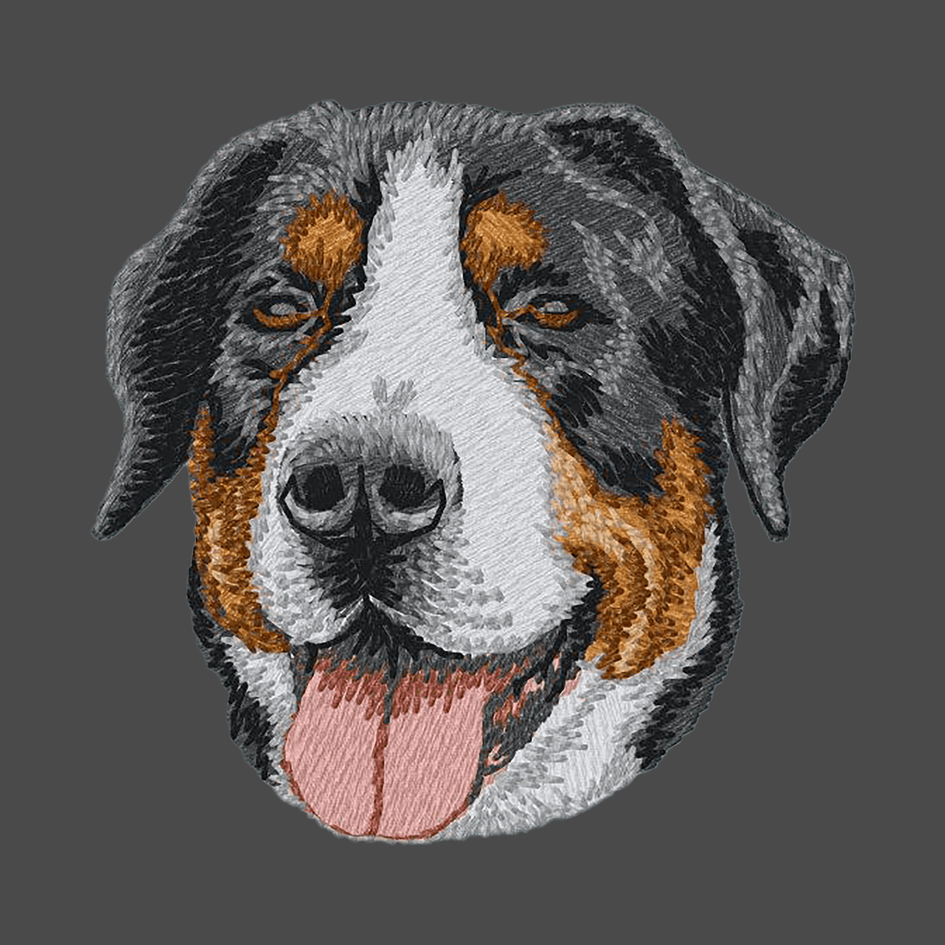 Greater Swiss Mountain Dog Embroidered Men's Fleece Jacket