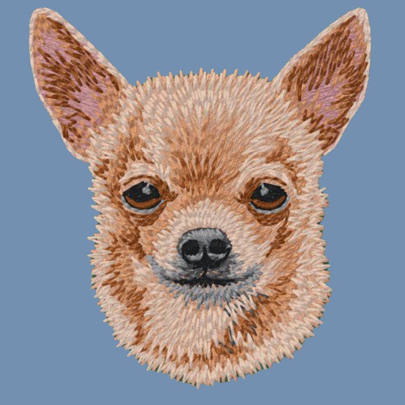 Chihuahua Embroidered Men's Denim Shirt