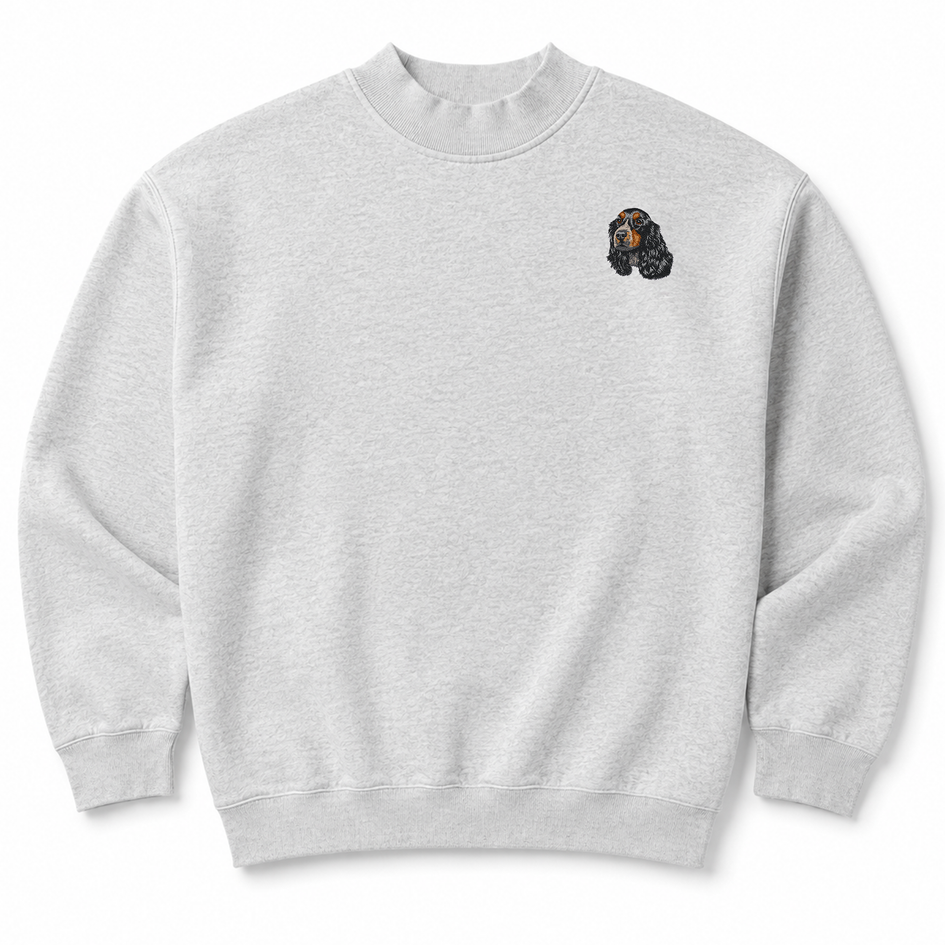 English Cocker Spaniel Embroidered Mock Neck Sweatshirt