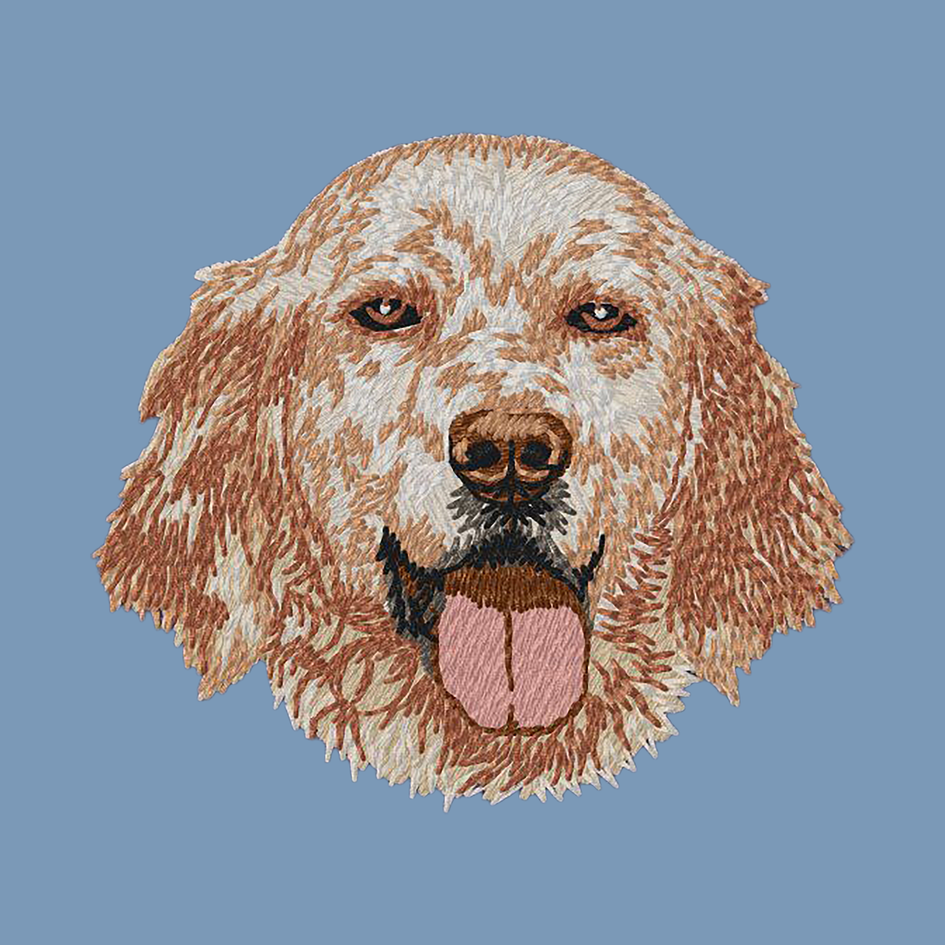 English Setter Embroidered Men's Denim Shirt