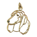 Dachshund (Longhaired ) in 14K Gold Silhoutte Head Pendant