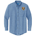 Australian Shepherd Embroidered Men's Denim Shirt