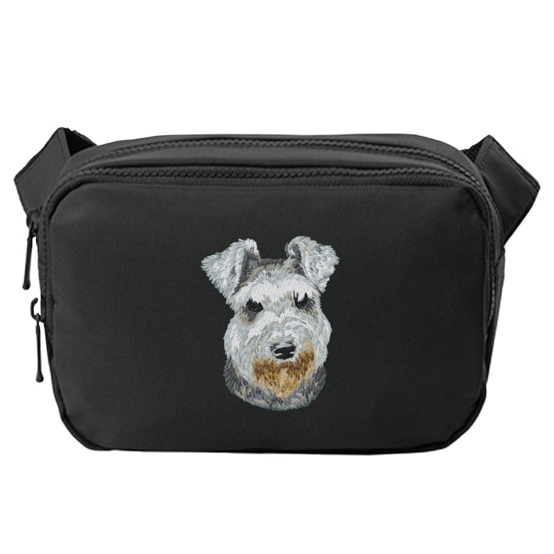 Miniature Schnauzer Embroidered Crossbody Bag