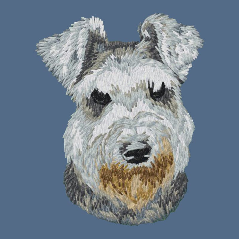 Miniature Schnauzer Embroidered Women's Denim Shirt