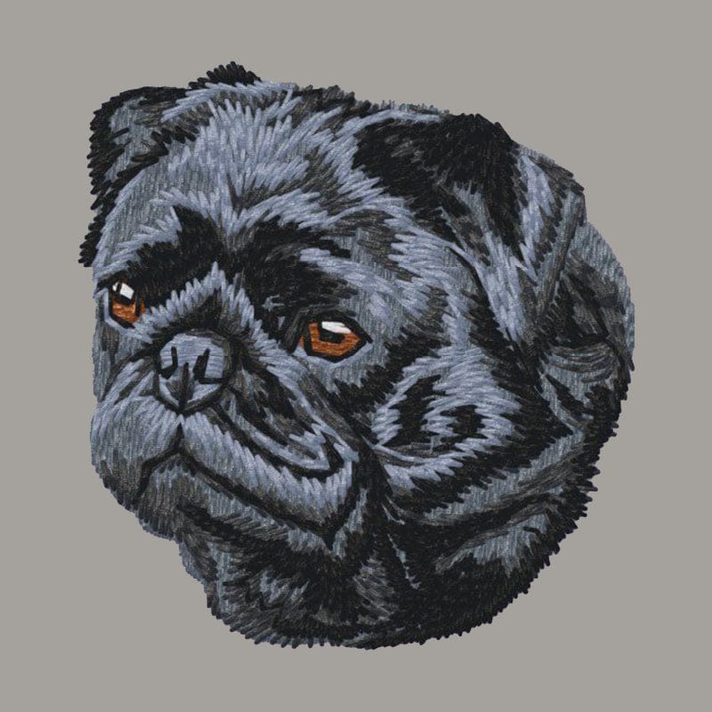 Pug Embroidered Sweatshirt Hoodie