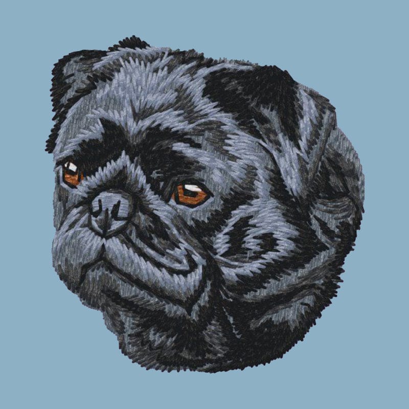 Pug Embroidered Sweatshirt Hoodie