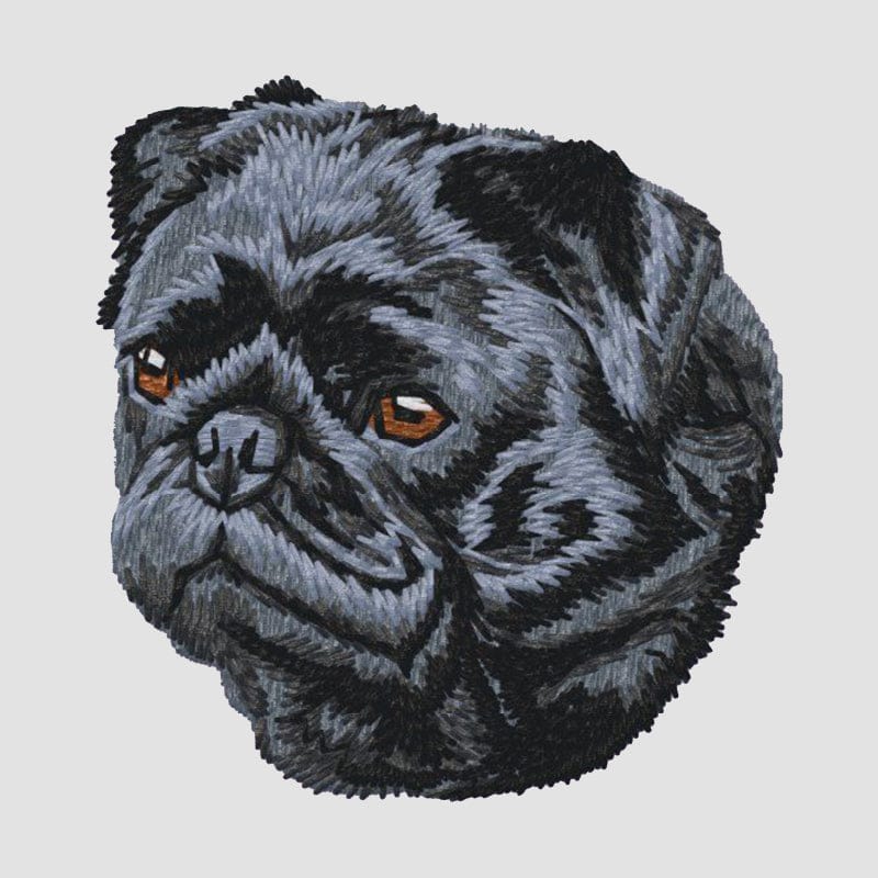 Pug Embroidered Sweatshirt Hoodie