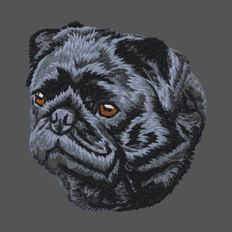 Pug Embroidered Men's Fleece Jacket