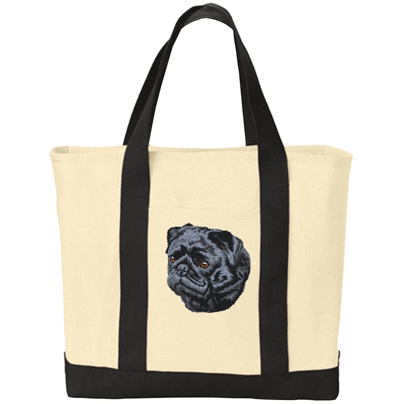 Pug Embroidered Tote