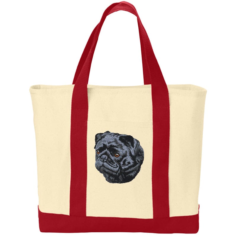 Pug Embroidered Tote