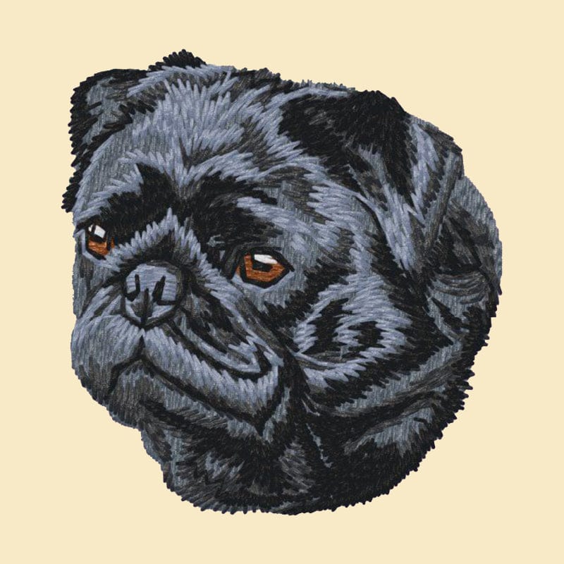Pug Embroidered Tote
