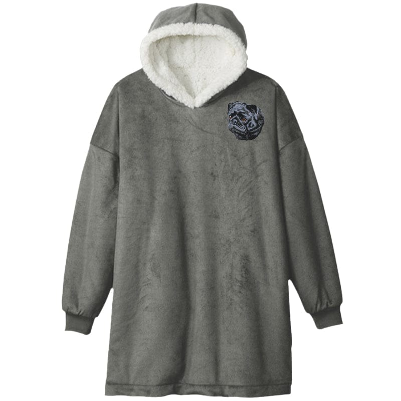 Pug Embroidered Wearable Blanket