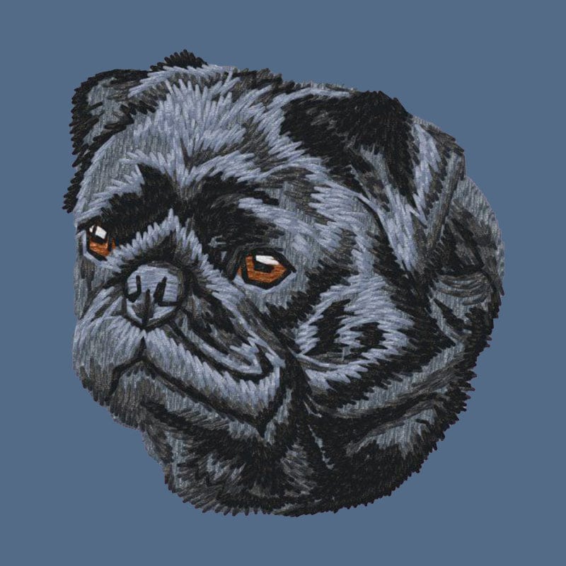 Pug Embroidered Women's Denim Shirt