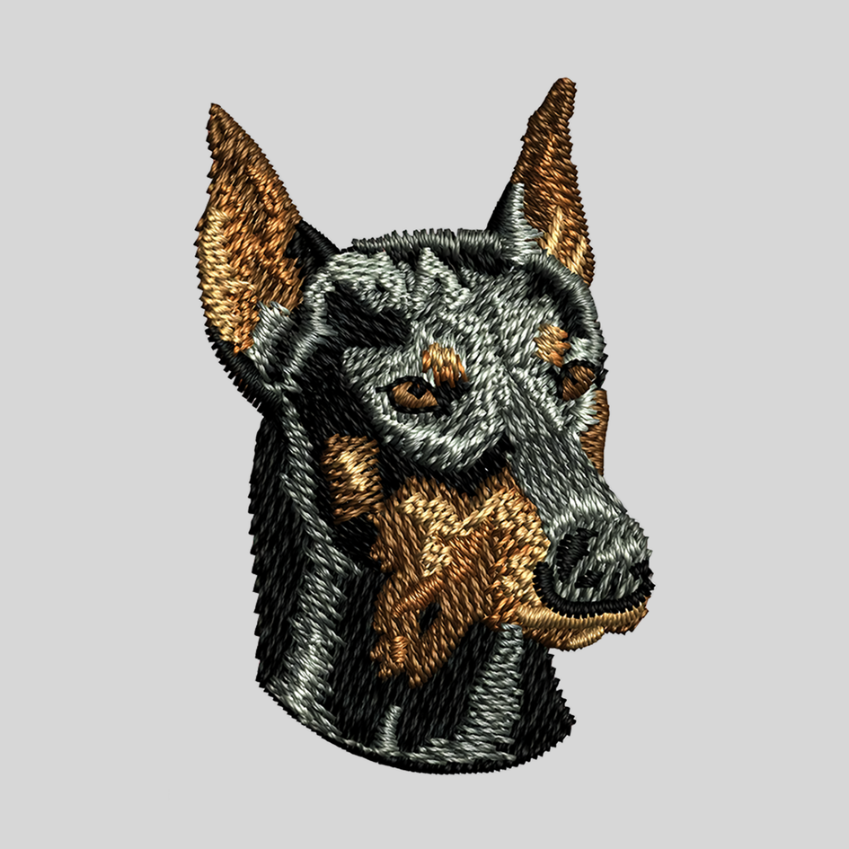 Doberman Pinscher Embroidered Mock Neck Sweatshirt