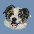 Australian Shepherd Embroidered Men's Denim Shirt