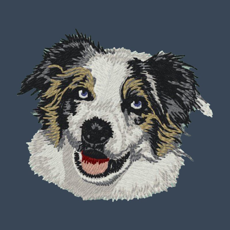Australian Shepherd Embroidered Women's Denim Shirt