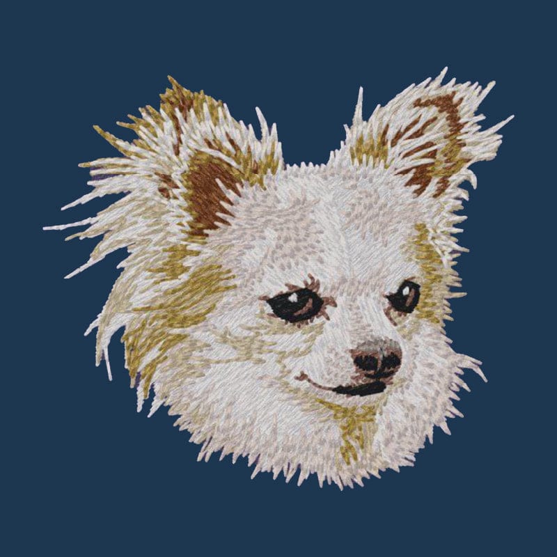 Chihuahua Embroidered Men's Denim Shirt