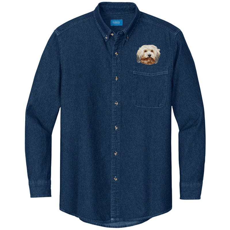 Havanese Embroidered Men's Denim Shirt