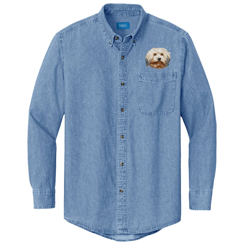 Havanese Embroidered Men's Denim Shirt