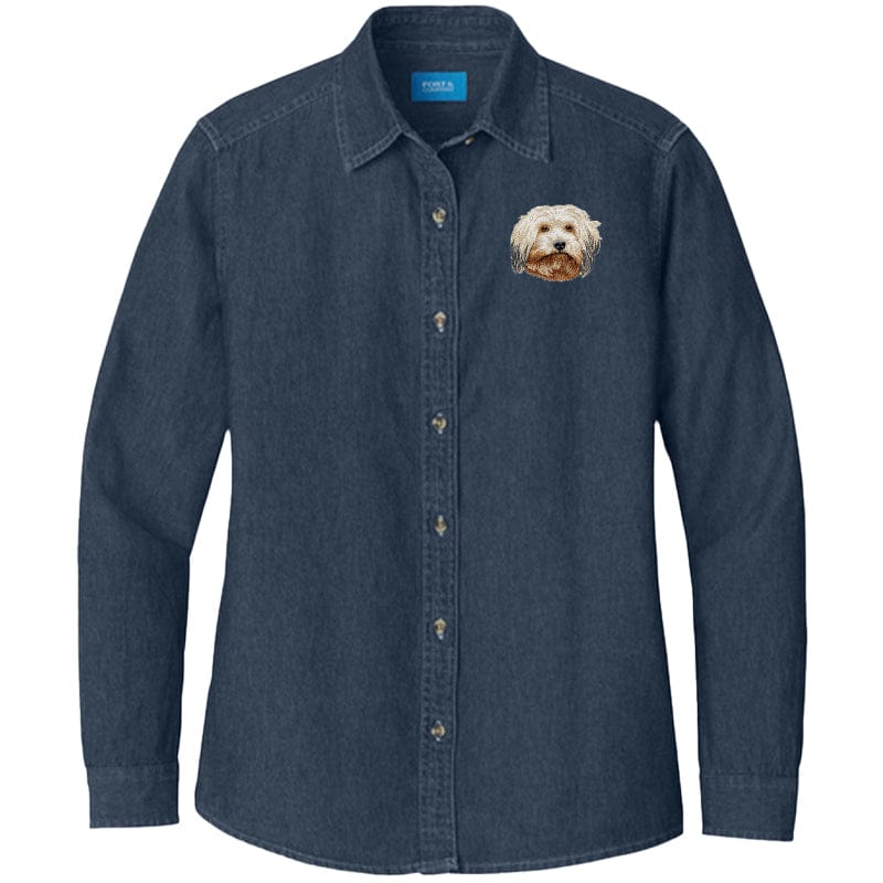 Havanese Embroidered Women's Denim Shirt