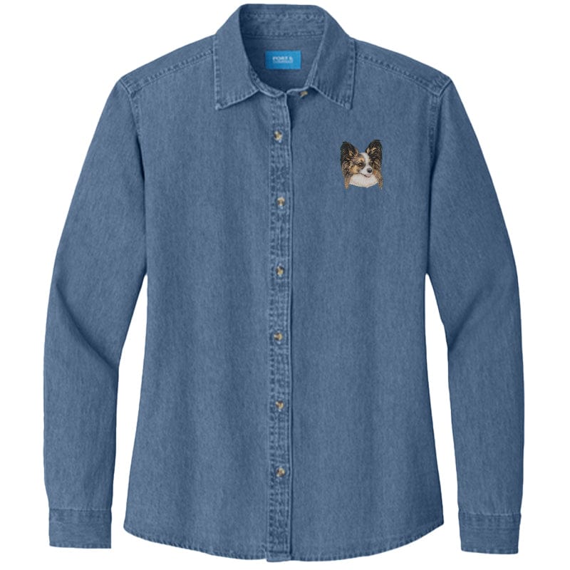 Papillon Embroidered Women's Denim Shirt