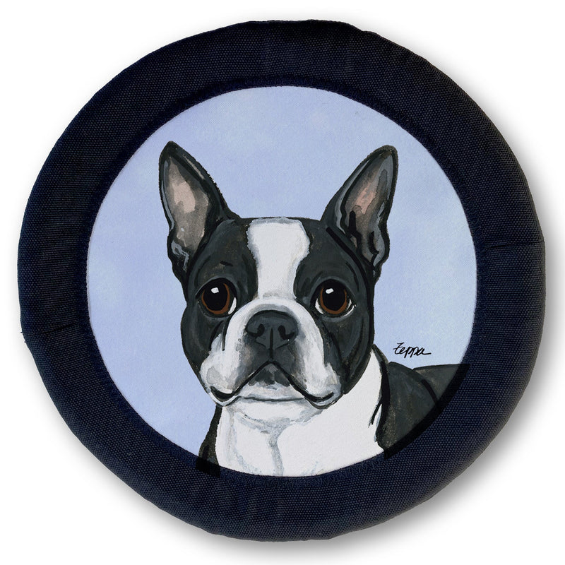 Boston Terrier Lying FotoFrisby™ Flying Dog Disc Toy