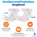 American Kennel Club Female Dog Wrap, Disposable Diapers with Wetness Indicator (L – High Tail (18–27 in), 50, Count)