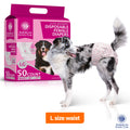 American Kennel Club Female Dog Wrap, Disposable Diapers with Wetness Indicator (L – High Tail (18–27 in), 50, Count)